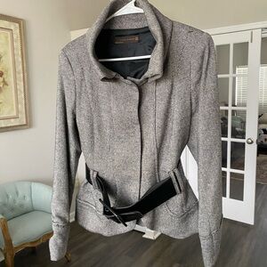 Zara Gray Belted Blazer